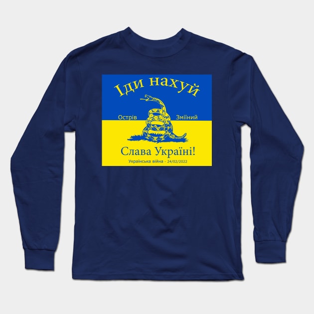 Russian Warship Go F Yourself Snake Long Sleeve T-Shirt by Scar